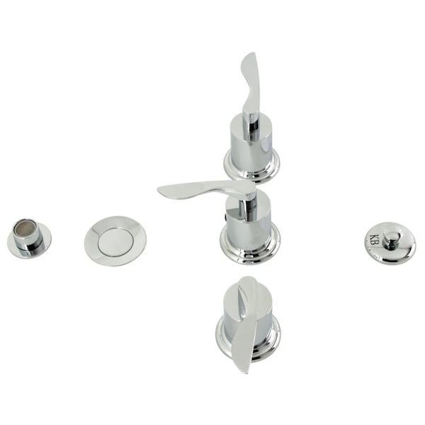 ThreeHandle Bidet Faucet, Polished Chrome
